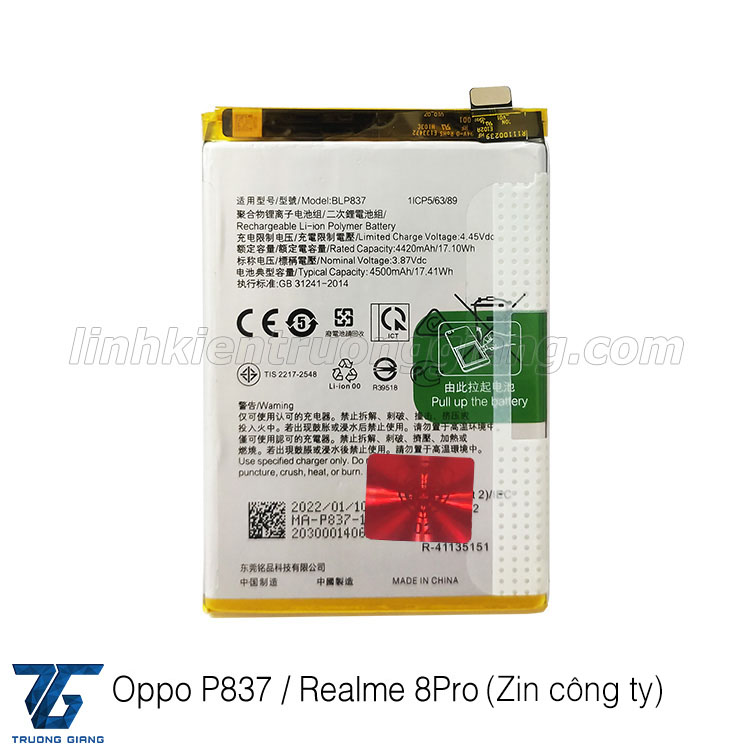 Pin Oppo BLP837 / Realme 8Pro / Realme8 Pro / Realme 8 Pro (Zin công ty ...